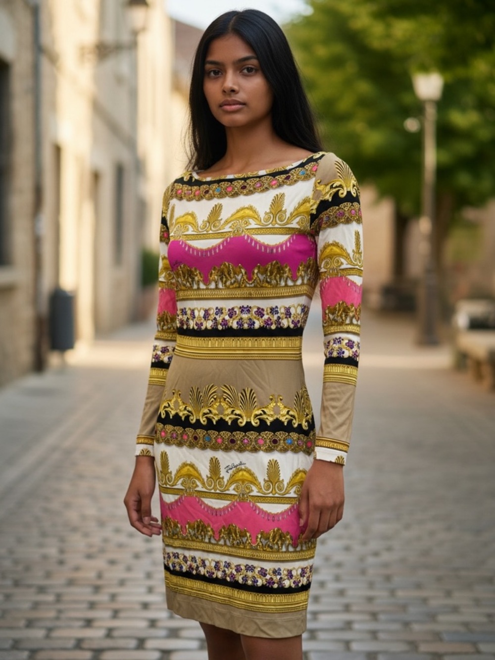 Just Cavalli Royal Print Bodycon Shift Dress